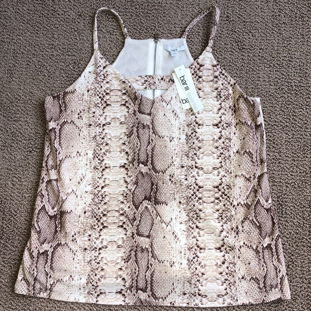 BAR III TANK TOP Snake python print NWOT